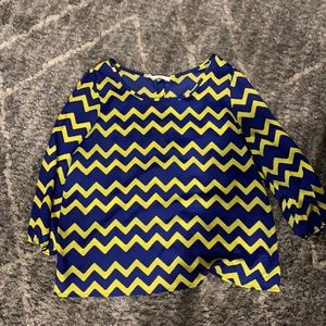 Peach Love Cream M polyester chevron shirt